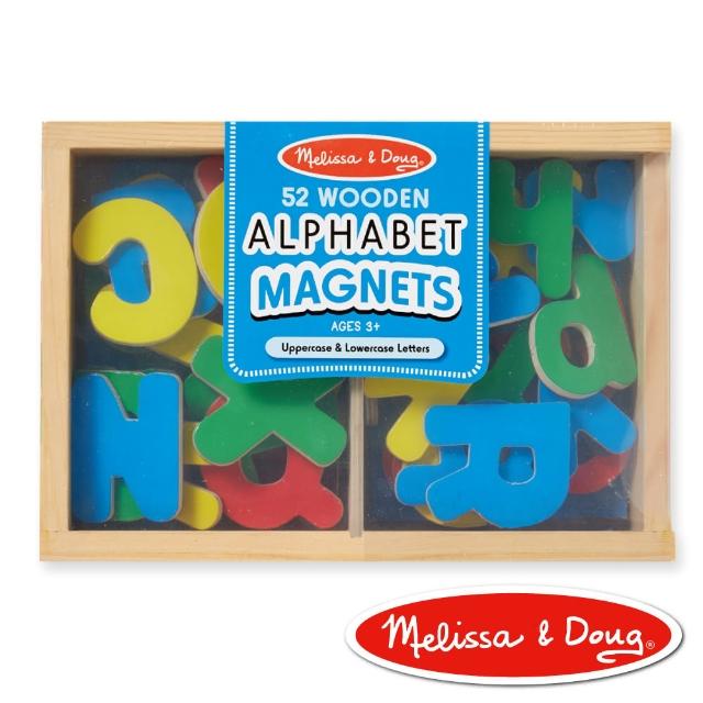 【美國瑪莉莎 Melissa & Doug】大小寫英文字母木質磁鐵貼(52 pcs)強檔特價