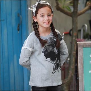 【baby童衣】女童上衣 刷毛圓領長版T恤 50748(共1色)