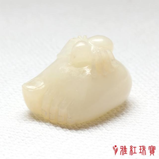 好物推薦-【雅紅珠寶】知足常樂天然新疆和闐羊脂白玉墜子