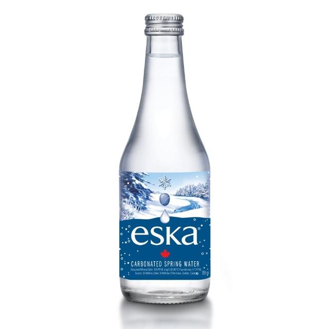 【eska愛斯卡】加拿大氣泡天然冰川水 355ML(玻璃瓶 24入/箱)評比