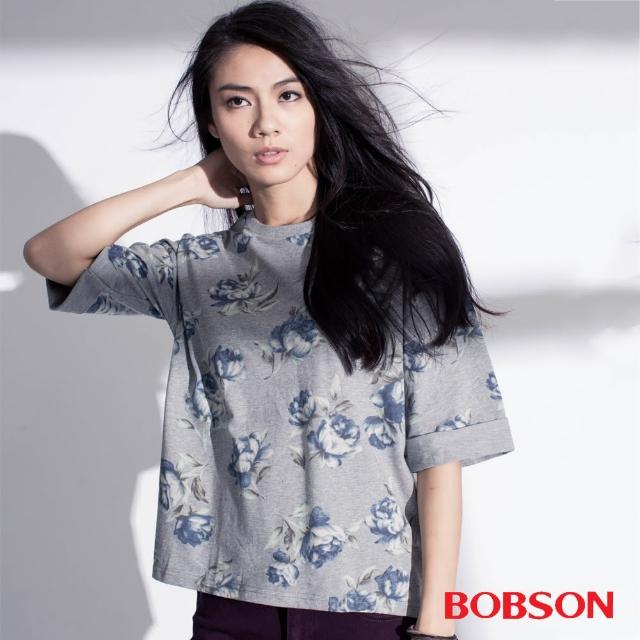 【BOBSON】女款印花寬版上衣(35082-01)買到賺到