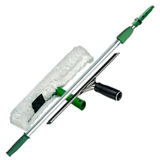 【Unger 安佳】玻璃刮刀25cm+兔毛洗窗器+伸縮桿125cm(玻璃刮刀洗窗工具組)