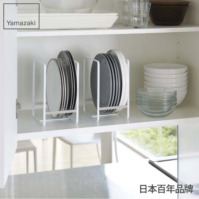 【YAMAZAKI】Plate日系框型盤架Sx2+Lx2-共4入(收納架/碗盤架/碗盤瀝水架/廚房置物架) 