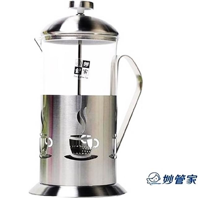 【妙管家】不鏽鋼玻璃700mlx1入沖茶器/沖泡壺(隨機送4入陶磁杯)福利品出清