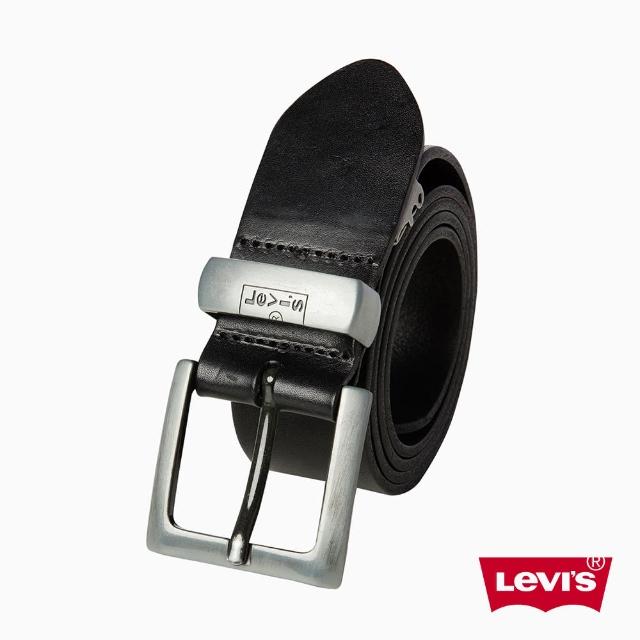 【Levis】男款黑色針扣腰帶皮帶