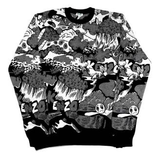 【KENZO】塗鴉長袖上衣(黑白)
