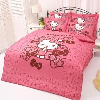【享夢城堡】精梳棉單人床包兩用被套三件組(HELLO KITTY 我的小可愛-粉)