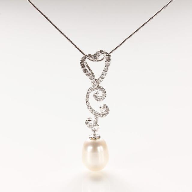 【寶石方塊】繁花似錦天然珍珠項鍊-925銀飾限量出清