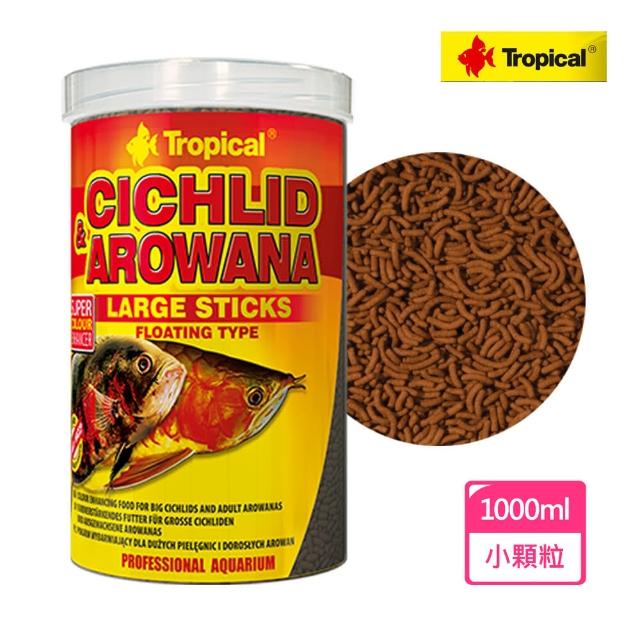 【Tropical】德比克 高蛋白龍魚、中大型魚成長飼料 小顆粒(1000ml)