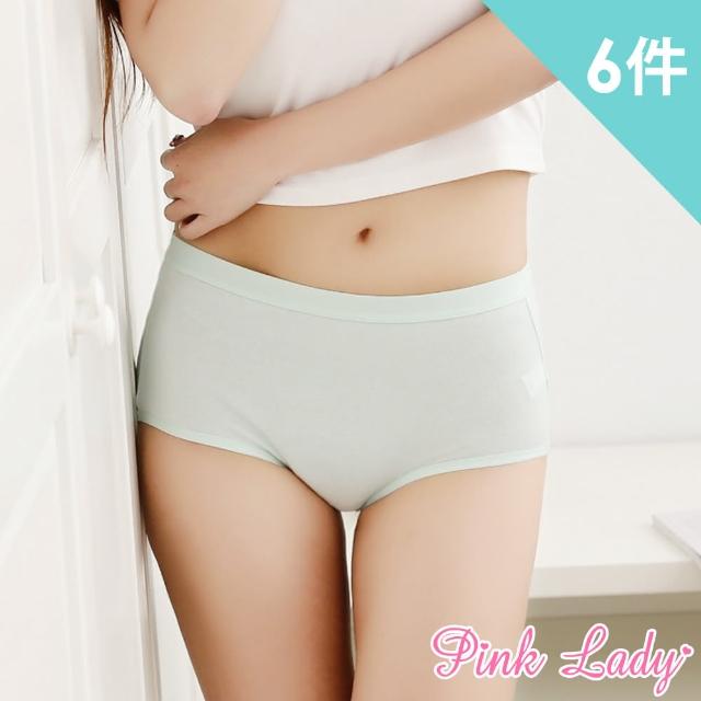 【PINK LADY】親膚棉質透氣包臀中高腰內褲801(6件組)