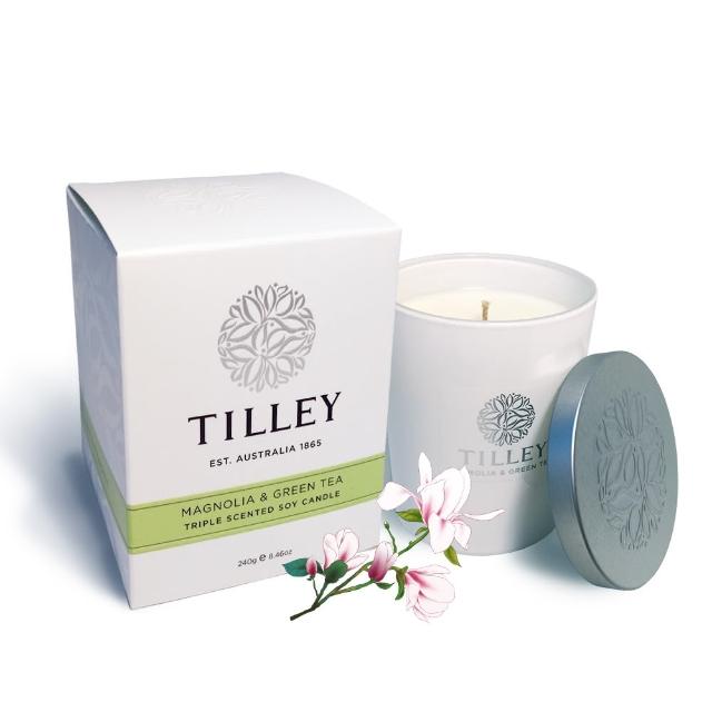 【Tilley百年特莉】木蘭花&綠茶香氛大豆蠟燭(240g)