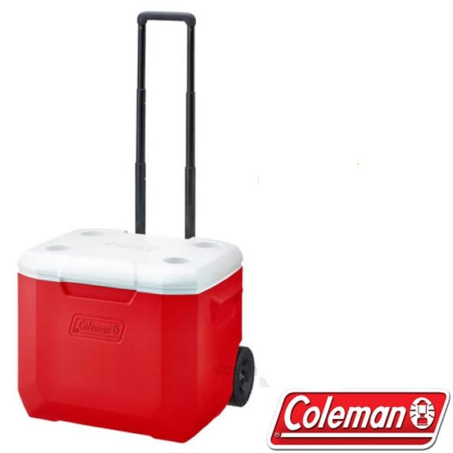 【美國 Coleman】美利紅托輪冰箱 56L.高效能行動冰箱.保冷保冰箱(CM-27864)