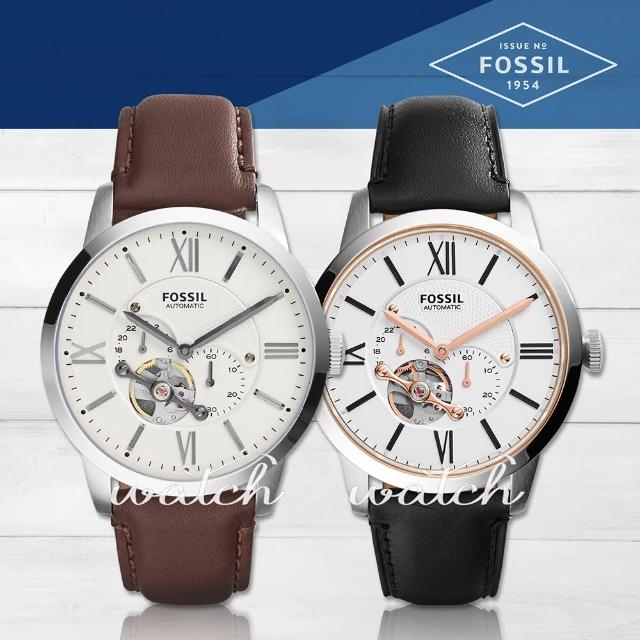 【FOSSIL】簡約時尚_三眼計時低調_皮革機械男錶(ME3064)