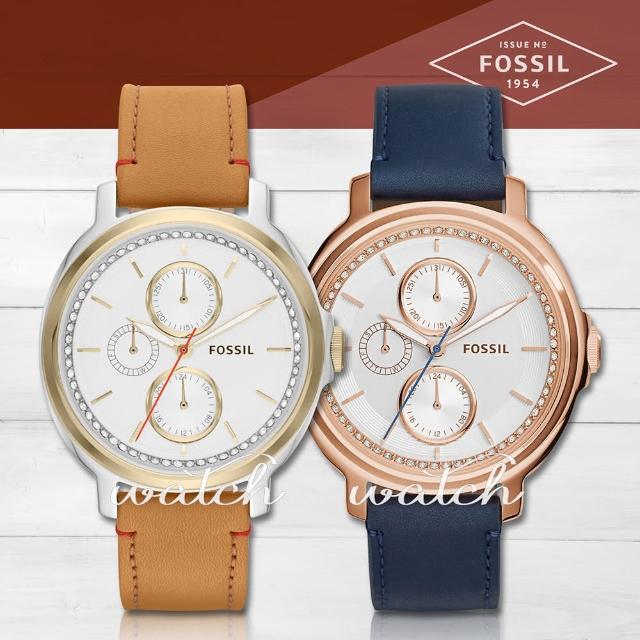 【FOSSIL】雜誌推薦款_三眼時尚晶鑽_女錶(ES3523)強檔特價
