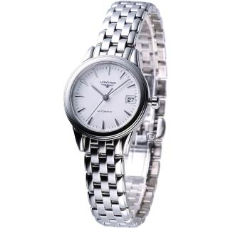 【LONGINES】旗艦系列 女用自動機械腕錶(L42744126 白面)