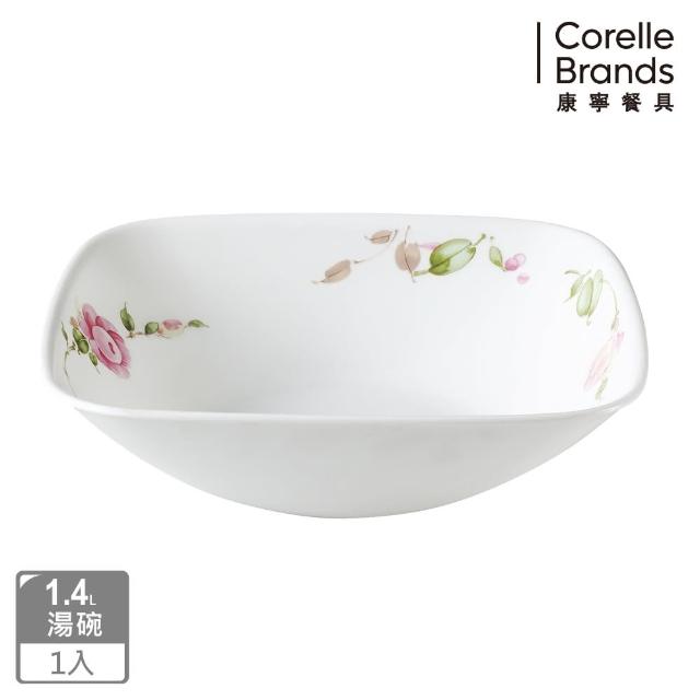 如何購買【美國康寧 CORELLE】田園玫瑰方形1.4L湯碗(2348)