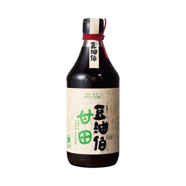 【豆油伯】甘田醬油500ml(在地農民契作非基改黃豆/黑豆/小麥。台灣製造)