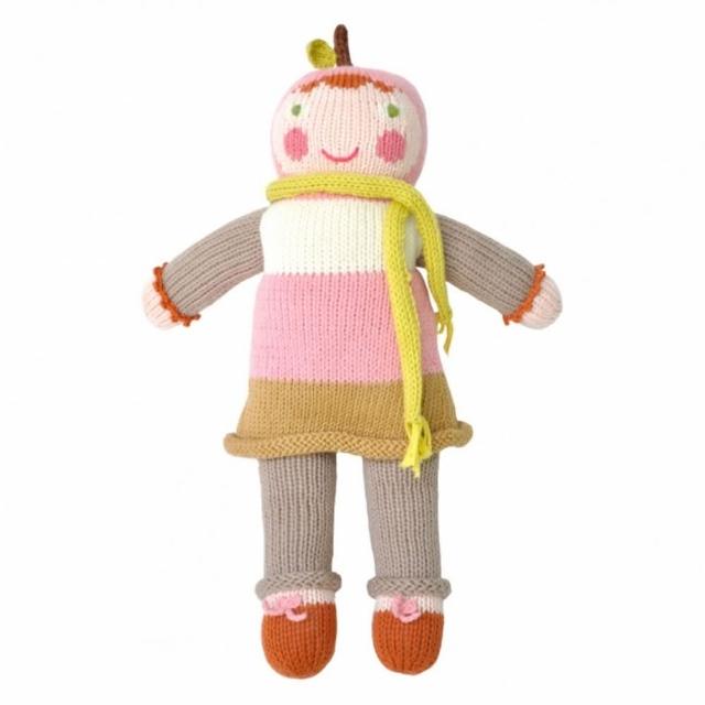 【美國 Blabla Kids】手做純棉針織娃娃12吋 - 害羞粉紅蘋果 Girl Mini-Pom(TM140625012)便宜賣