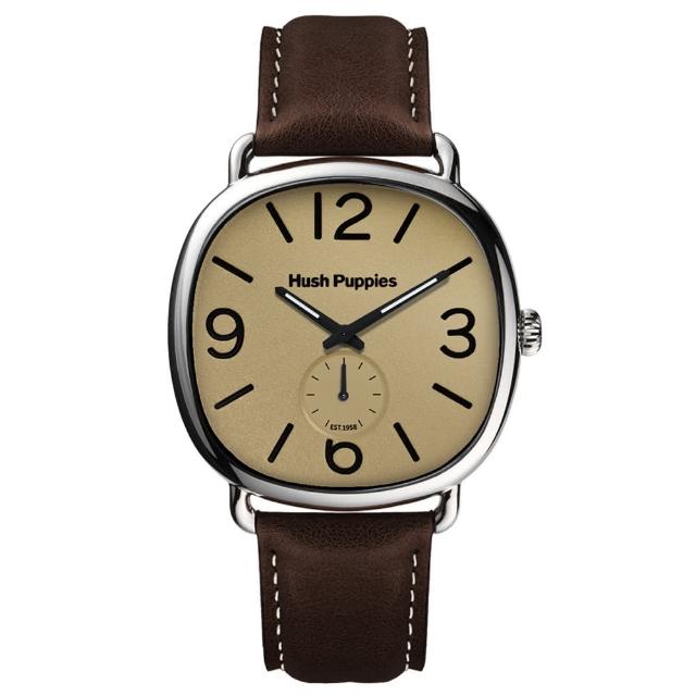 【Hush Puppies】1958系列 復刻經典腕錶(褐黃 /44*44mm)買到賺到