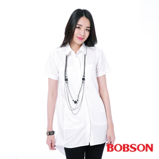 【BOBSON】女款長版襯衫(白26127-80)售完不補