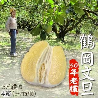 【鶴岡嚴選-中秋禮盒】老欉47年花蓮鶴岡特優文旦5斤禮盒4箱(5-7顆/箱)