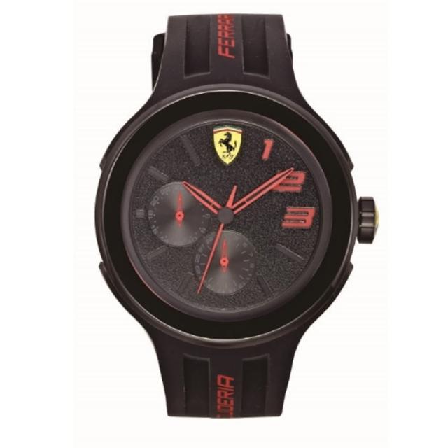 【FERRARI】速度感時尚腕錶/黑(44mm/0830223)