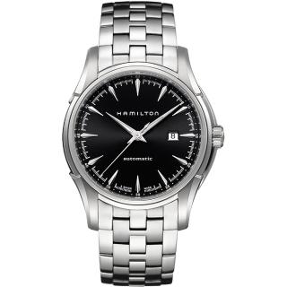 【Hamilton】漢米爾頓 Viewmatic 紳士大三針機械腕錶-黑x銀/44mm(H32715131)