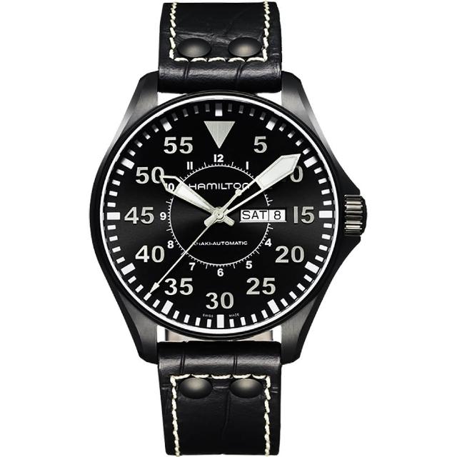 【Hamilton】漢米爾頓 KHAKI AVIATION 飛航運動玩家機械腕錶-黑/46mm(H64785835)開箱