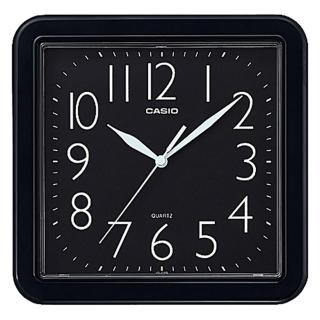 【CASIO 卡西歐】方形簡約時尚掛鐘-黑(IQ-02S-1DF)