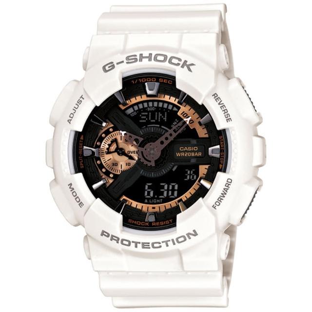 【CASIO 卡西歐】G-SHOCK 重裝美學白金機械感運動腕錶(GA-110RG-7A)網友推薦