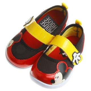 【布布童鞋】Disney迪士尼米奇圖樣黑紅配色休閒鞋室內鞋(MDY401D)