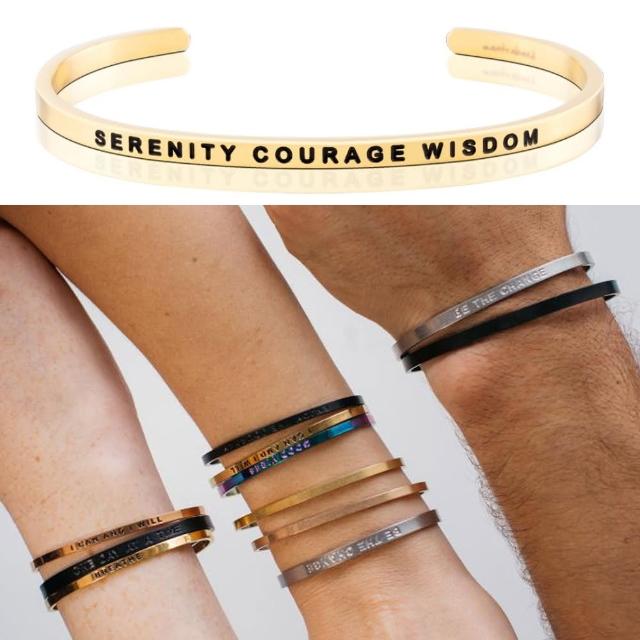 【MANTRABAND】美國悄悄話手環 Serenity Courage Wisdom 金色(悄悄話手環)促銷商品