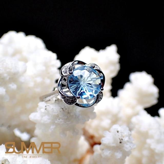 【SUMMER寶石】天然《藍色拓帕石》設計款戒指(-P2-20)