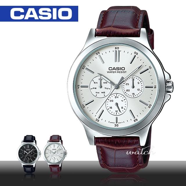 購買【CASIO 卡西歐】型男必備_皮革錶帶_生活防水_礦物玻璃_男錶(MTP-V300L)須知