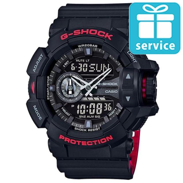 【CASIO】G-SHOCK 絕對強和黑與紅系列科技雙顯錶(GA-400HR-1A)限量出售