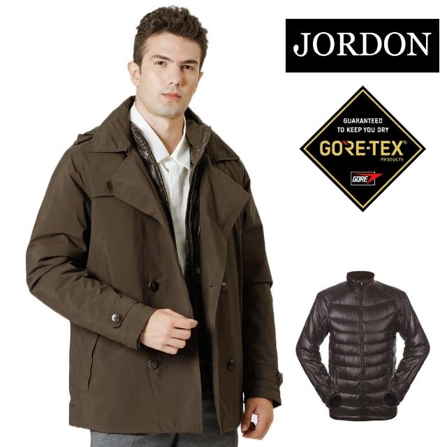 【JORDON 橋登】老公出差中長版風衣 GORE-TEX+鵝絨二合一外套(1111)售完不補