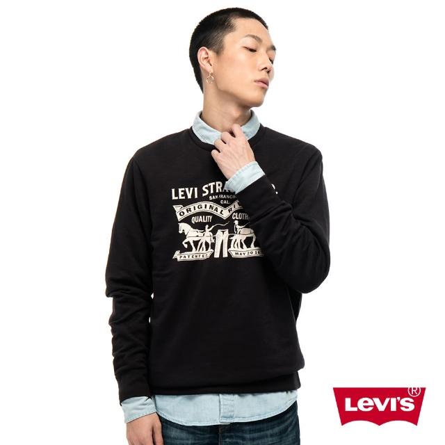 【Levis】男款長袖LOGO T恤 / 雙馬 / 灰色 - Levis破盤出清