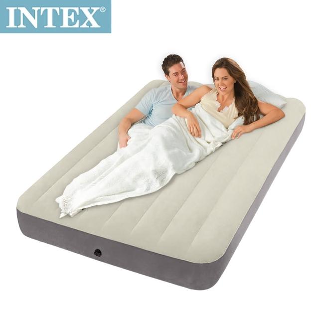 【INTEX】新型氣柱-雙人植絨充氣床墊(寬137cm)