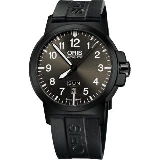 【ORIS】BC3 Advanced 日曆星期機械腕錶-鐵灰x黑/42mm(0173576414733-0742205B)