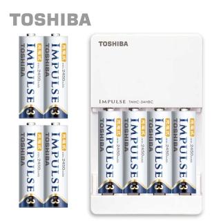 【日本製TOSHIBA】IMPULSE高容量低自放電充電組(2450mAh 3號8入+充電器)