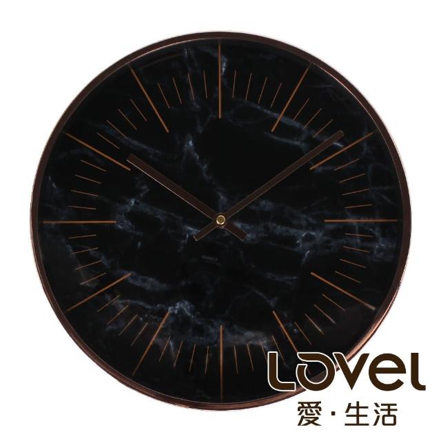 【LOVEL】30cm大理石玫瑰金框靜音壁掛時鐘-黑(MP721-BK)評測