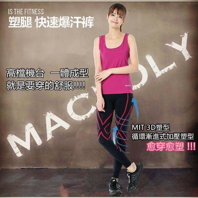 【Macpoly】女3D 塑型超彈壓力褲(塑型 爆汗 壓力褲 運動 健走 慢跑)