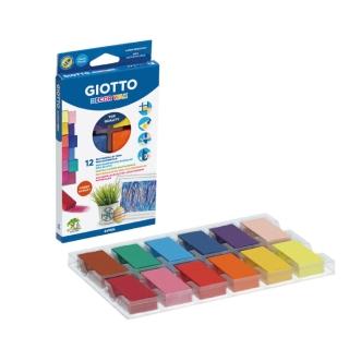【義大利GIOTTO】兒童蜜蠟磚-12色(無毒蠟筆 兒童蠟筆 不沾手 無毒 不易斷)
