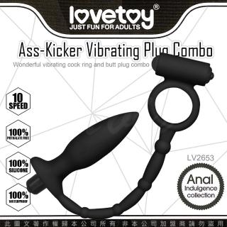 【香港AVIS】Ass-Kicker Vibrating Plug Combo 10段變頻震動鎖精後庭按摩器 震環&肛塞 LV2653