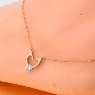 【米蘭精品】玫瑰金鑲鑽腳鍊流行飾品(時尚氣質精美母親節生日情人節禮物71ak79)