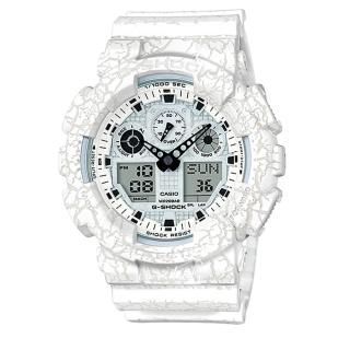 【CASIO 卡西歐 G-SHOCK 系列】時尚首選_爆裂紋設計_耐衝擊構造_抗磁防水_男錶(GA-100CG)
