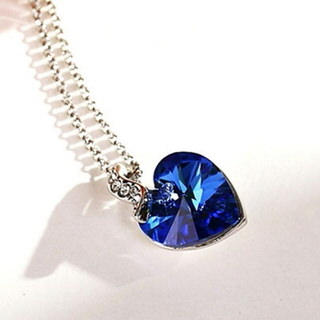 【米蘭精品】項鍊水晶流行飾品(鑲鑽甜美吸晴心型母親節情人節生日禮物8色73aj32)