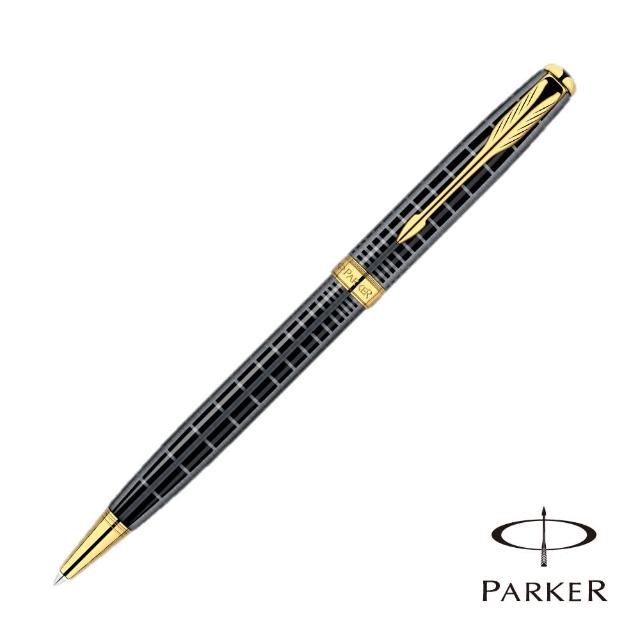 【PARKER 派克】SONNET 商籟 格紋金夾 原子筆(原廠正貨)