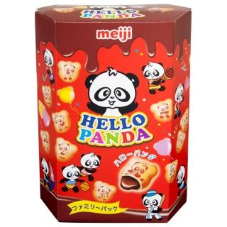【Meiji 明治】HELLO PANDA 貓熊夾心餅乾-巧克力口味175g(夾心餅乾)