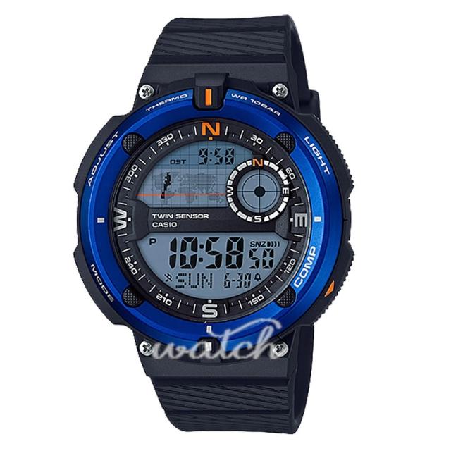 【casio 卡西欧】户外活动首选_数码指南针_温度测量_防水_登山表_男